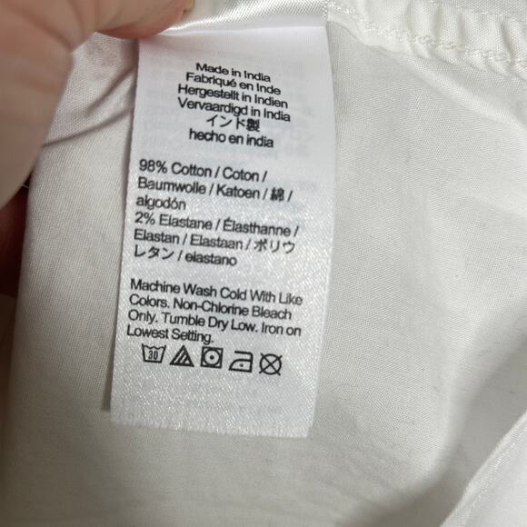 J. CREW Slim Fit Stretch Cotton Poplin Shirt Crisp White Sz 18 {D19} - Picture 6 of 7